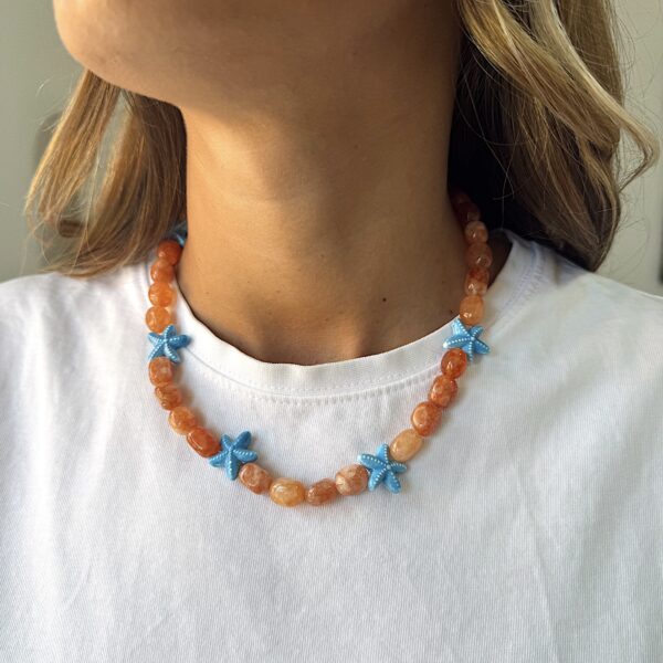Collar piedras naranja - Imagen 2