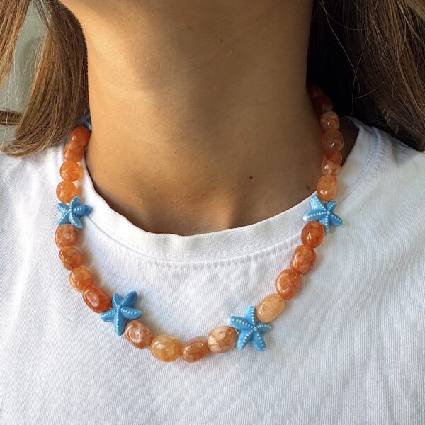 Collar piedras naranja - Imagen 3