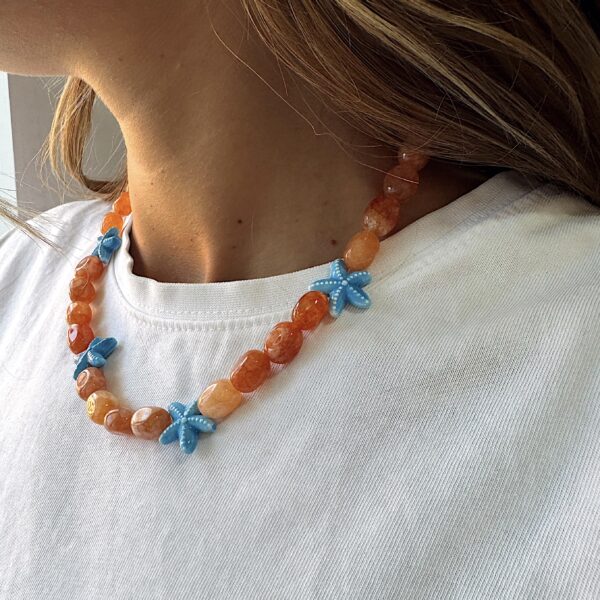 Collar piedras naranja
