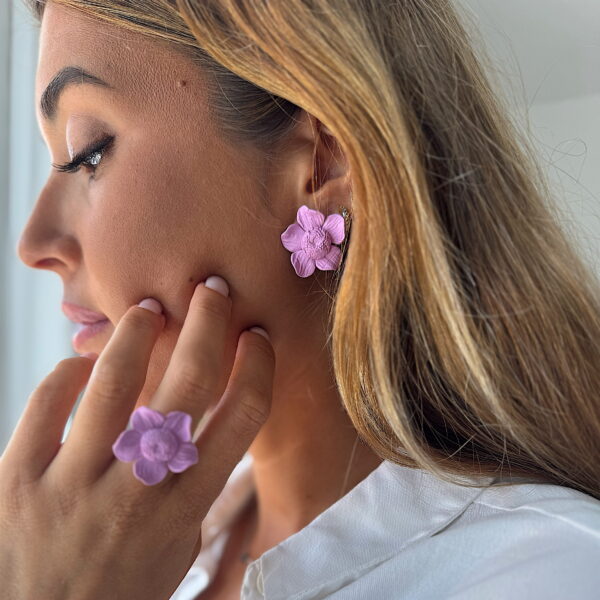 Pendientes Amapola Lila - Imagen 3