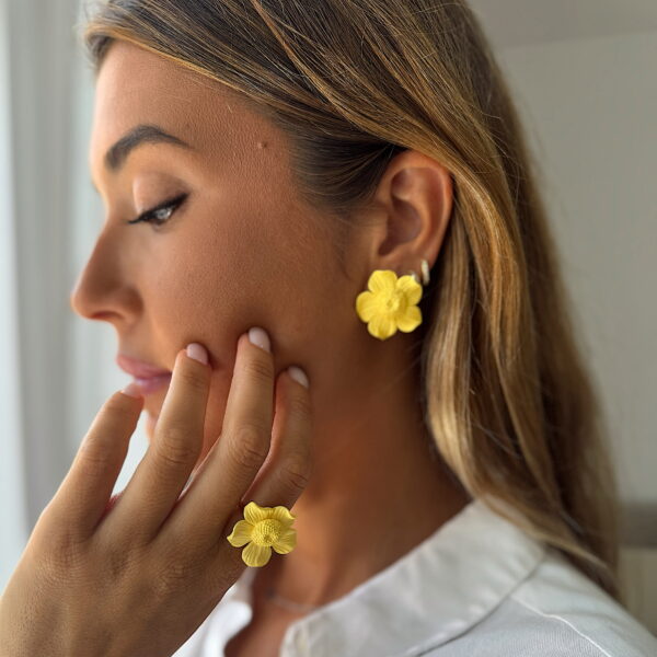 Pendientes Amapola Amarillo - Imagen 4