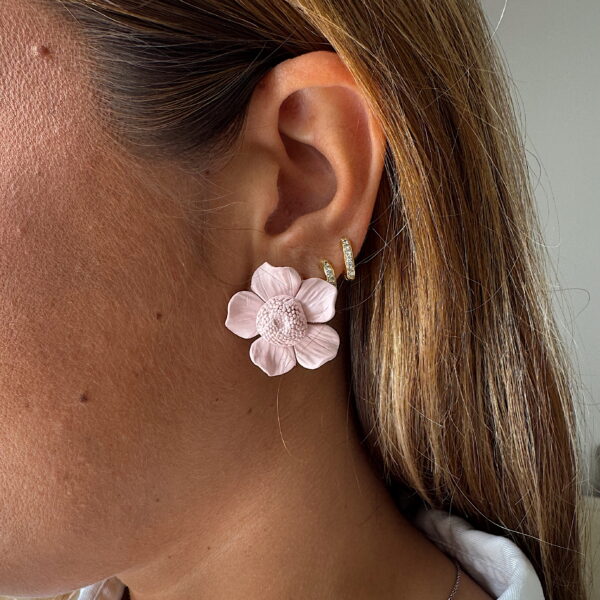 Pendientes Amapola Rosa Empolvado