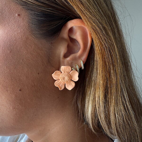 Pendientes Amapola Melocotón