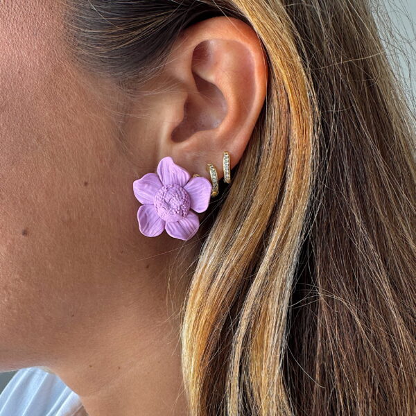 Pendientes Amapola Lila