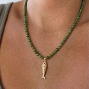 Collar Cristal Verde Pez