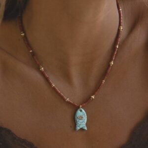 Collar Rocalla Burdeos Pez