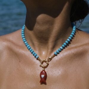 Collar Candado Azul Pez