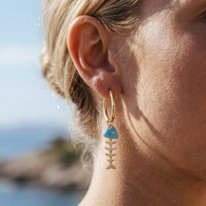 Pendientes Pez Dorado y Turquesa