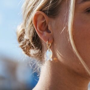Pendientes Pez Cuarzo Blanco